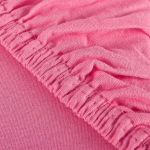Prostěradlo růžové jersey EMI: Prostěradlo prodloužené 90(100)x220