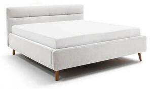 Světle šedá čalouněná dvoulůžková postel s úložným prostorem s roštem 160x200 cm Lotte – Meise Möbel