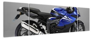 Obraz modrého motocyklu (170x50cm)