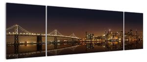 Obraz nočního města (170x50cm)