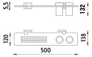 Nimco Keira police do koupelny z plexiglass se sklenkami KE X350-58DW-26