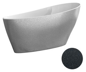 Besco Volně stojící vana z litého mramoru Keya Glam 165x70 Barva: Bílá/grafit, Rozměry (cm): 163,5x70,5