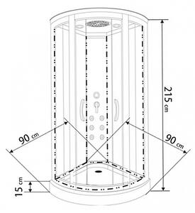 Hydromasážní box Borgio 90 - BPS koupelny (90x90x215 cm)