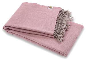 Vlněná deka Kostadina merino - růžová