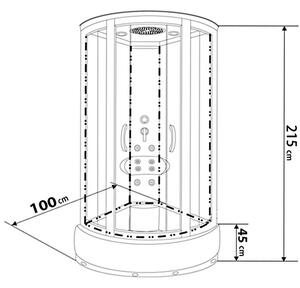 Hydromasážní box Silven 100 - BPS koupelny (100x100x215 cm)