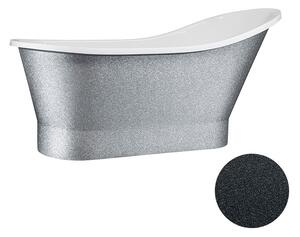 Besco Volně stojící vana z litého mramoru Gloria Glam G 150x67 (160x67,5) Barva: Bílá/grafit, Rozměry (cm): 150x67