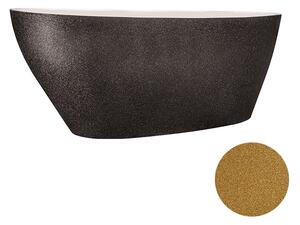Besco Volně stojící vana z litého mramoru Goya Glam 140x62 (160x70, 170x72) Barva: Bílá/zlatá, Rozměry (cm): 140,5x62,5