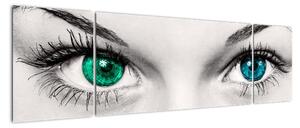 Obraz - detail zelených očí (170x50cm)
