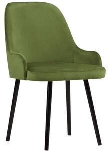 Zelená sametová jídelní židle MICADONI FLINT