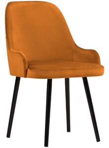 Oranžová sametová jídelní židle MICADONI FLINT