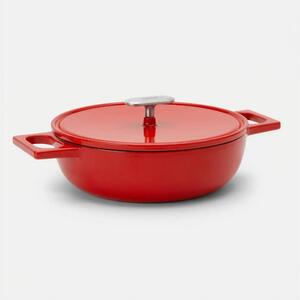 Fabini Tegame pánev Mattia 3.0, ø 26 cm - Smaltovaná litinová pánev s poklicí, lesklá červená