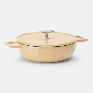 Fabini Tegame pánev Mattia 3.0, ø 26 cm - Smaltovaná litinová pánev s poklicí, lesklá krémová