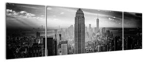 Černobílý obraz města - New York (170x50cm)