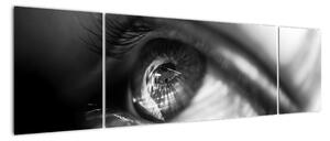 Černobílý obraz - detail oka (170x50cm)