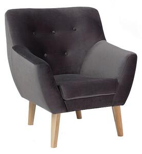 Křeslo Nordic 1 Velvet, šedá
