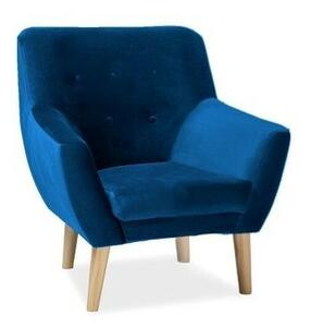 Křeslo Nordic 1 Velvet, tmavě modrá