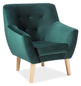 Křeslo Nordic 1 Velvet, zelená