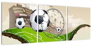 Obraz - Fotbalové hřiště (s hodinami) (90x30 cm)