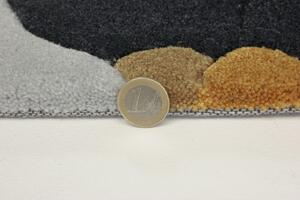 Flair Rugs koberce Ručně všívaný kusový koberec Infinite Blossom Grey/Ochre kruh - 135x135 (průměr) kruh cm