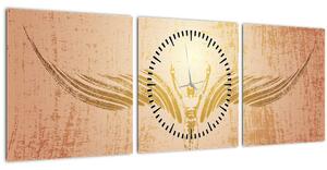 Obraz - Andělská abstrakce (s hodinami) (90x30 cm)