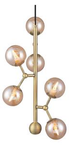 Halo Design 738861 - Lustr na lanku ATOM 6xG9/28W/230V pr. 30 cm mosaz/k. béžová