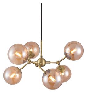 Halo Design 738830 - Lustr na lanku ATOM 6xG9/28W/230V pr. 57 cm mosaz/k. béžová