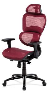 Kancelářská židle, synchronní mech., červená MESH, kovový kříž KA-A188 RED