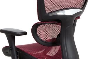 Autronic Kancelářská židle, synchronní mech., červená MESH, kovový kříž