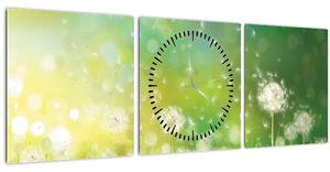 Obraz - Odkvetlé pampelišky (s hodinami) (90x30 cm)