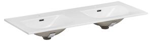 Comad Sky umyvadlo 120x46 cm obdélníkový na pult-dvojitý bílá lesk SKY 120D/DP-8099