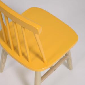 Hořčicově žlutá dřevěná dětská židlička Kave Home Tressia