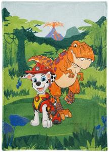 Dětská coral fleece deka Tlapková patrola – Paw Patrol - motiv Marshall a dinosaurus - 130x170 cm