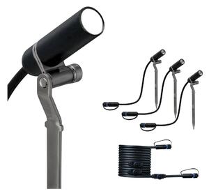 Paulmann Plug & Shine Plantini 3000K 3-dílný doplněk, stmívatelný, Černá, Hliník, Moderní