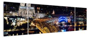 Obraz nočního pohledu na město (170x50cm)