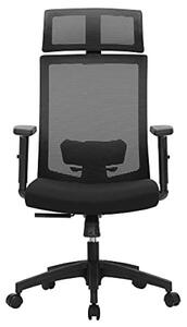 SONGMICS Kancelářská židle síťovaná, nastavitelné opěrky, černá 65x53x116-126cm