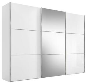 ŠATNÍ SKŘÍŇ SE ZRCADLEM, bílá, 249/222/68 cm Moderano - Šatní skříně