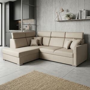 Sedací souprava SLIM XL | 180x238 cm | levá | rozkládací + úložný prostor | letto 11 šedobéžová EASY CLEAN