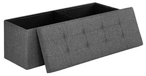 SONGMICS Taburet, lavice s úložným prostorem skládací, šedá 110x38x38cm