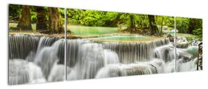 Obraz lesních vodopádů (170x50cm)
