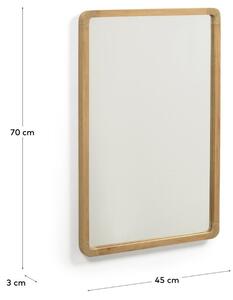 Teakové nástěnné zrcadlo Kave Home Shamel 70 x 45 cm