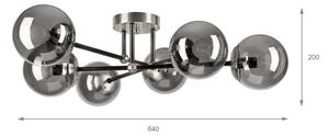 Brilagi - Přisazený lustr MALIVA 6xE14/15W/230V matný chrom/kouřová
