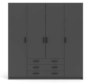 Tmavě šedá šatní skříň 196x200 cm Sprint – Tvilum