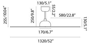 FARO 33447WT - Stropní ventilátor GOTLAND L hnědá/černá pr. 132 cm WT + DO