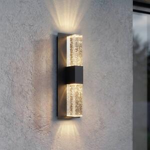 Lucande Venkovní nástěnné svítidlo LED Velune, antracitová/čirá, 46 cm,, Černá, Hliník, Moderní