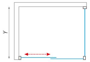 Čtvercový nebo obdélníkový sprchový kout LLD2+LLB Varianta: šířka dveří: 100 cm, šířka pevné stěny: 70 cm, orientace: Univerzální, kód produktu: LLD2/1000_LLB/700_br_tr, profily: brillant, výplň: transparent