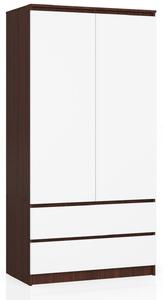 Šatní skříň Safwan (wenge + bílá). Akce -10%