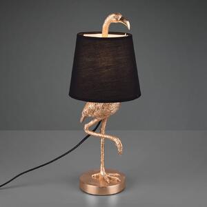 Stolní lampa Lola s plameňákem, černá/zlatá