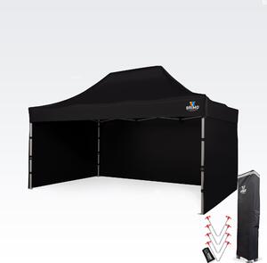 BRIMO Nůžkový stan 3x4,5m - s 3 stěnami - Černá P. Alu