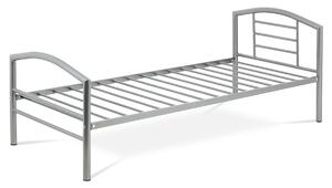 Postel jednolůžková 90x200 cm, kovová šedý lesk BED-1900 SIL