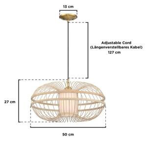 Westinghouse 61255 - Lustr na lanku TULCEA 1xE27/60W/230V bambus
